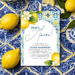 Det är Amore Italiana Lemon Blue Tile Möhippa Inbjudningar