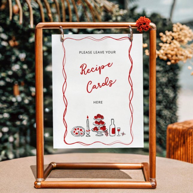 Det är Amore Italiana Red Recipe-kort Poster (Skapare uppladdad)