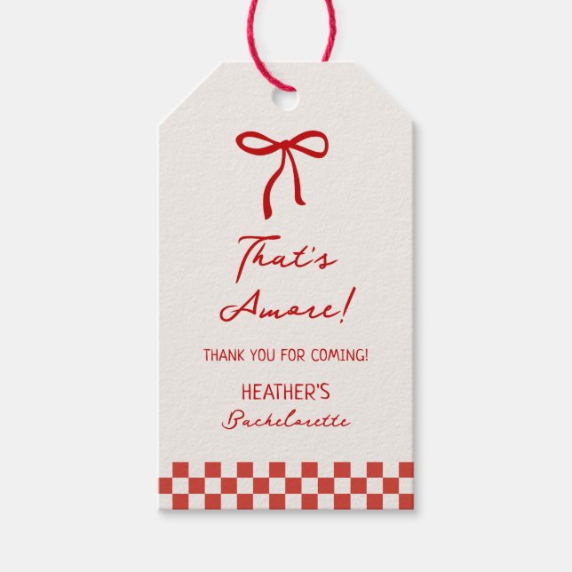 Det är Amore Italien Bachelorette Tack Presentetikett (Framsidan)