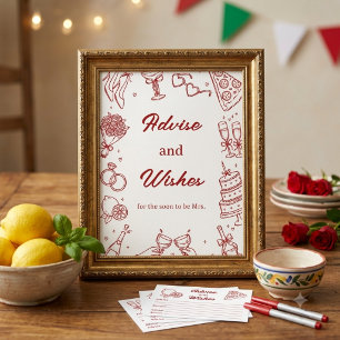 Det är Amore Italiensk Bröllopsfest Råd Önskningar Poster