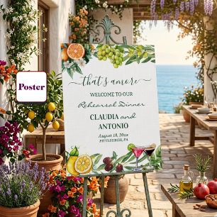 Det är Amore Italiensk Citrus Rehearsal Middag Poster