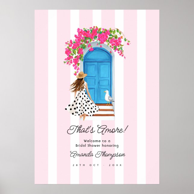 Det är Amore italiensk kustbröllopsfest välkomsthä Poster (Framsidan)
