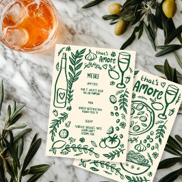 Det är Amore Italiensk mat Kärlek Whimsical ANPASS Meny
