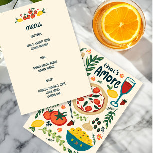Det är Amore Italiensk mat Kärlek Whimsical ANPASS Meny