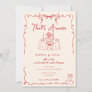 Det är Amore italiensk Whimsical handritad Bröllop Inbjudningar