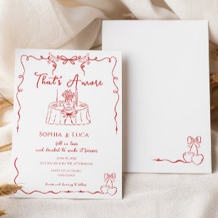 Det är Amore italiensk Whimsical handritad Bröllop Inbjudningar