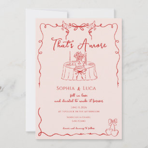 Det är Amore italiensk Whimsical handritad Bröllop Inbjudningar