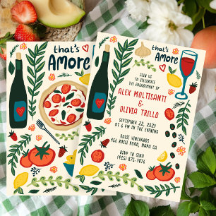 Det är Amore Italienska mat CUSTOM Förlovningsfest Inbjudningar