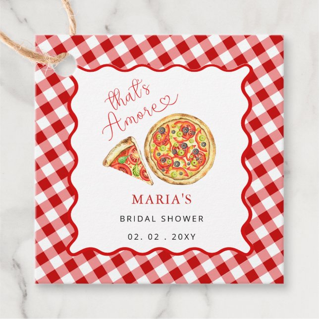 Det är Amore Italienska Pizzafest Bröllopsfest Gåvor Etiketter (Framsida)