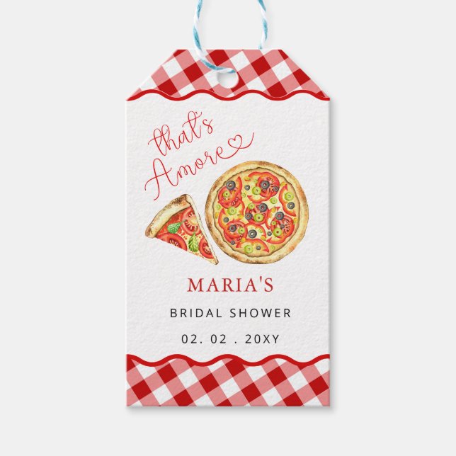 Det är Amore Italienska Pizzafest Bröllopsfest Presentetikett (Framsidan)