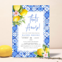Det är Amore Lemon Italiana Blue Tile Möhippa Inbjudningar