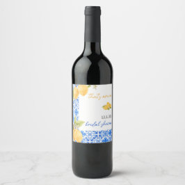 Det är amore | Mediterrenea citron bröllopsdusch Vinflaska Etikett