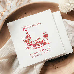 Det är Amore Pizza Vin Sketch Rehearsal Middag Pappersservett