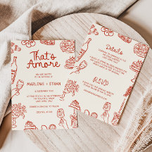 Det är Amore Red Illustrated Bröllop
