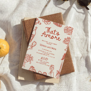 Det är Amore Red Illustrated Möhippa Inbjudningar