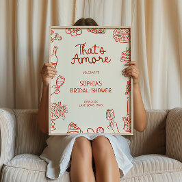 Det är Amore Red Illustrated Möhippa Poster