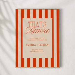 Det är Amore Red Rand Förlovningsfest Välkommen Poster