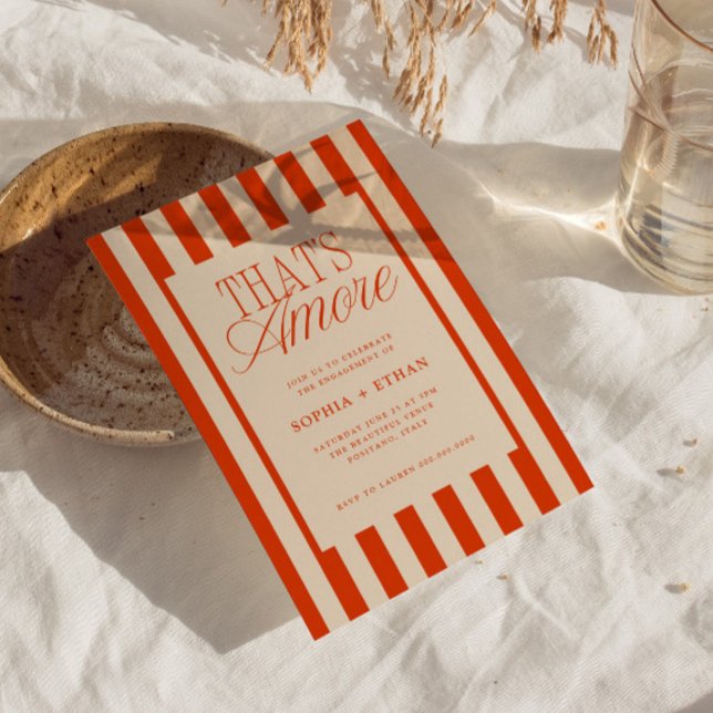 Det är Amore röda-ränder fest för förlovningen Inbjudningar (Skapare uppladdad)