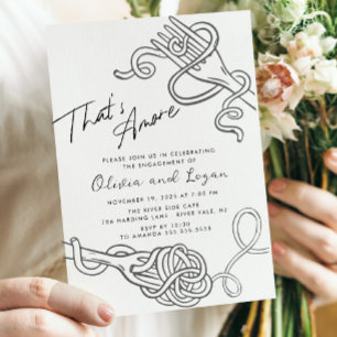 Det är Amore Roligt Pasta Förlovning Inbjudningar