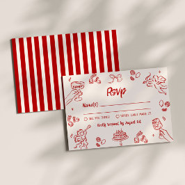 Det är Amore! Rött italienskt RSVP Tilläggskort