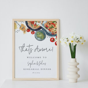 Det är Amore! Välkomstskylt för den italienska mat Poster