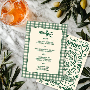 Det är Amore Whimsical ANPASSAD Italiensk mat dryc Meny