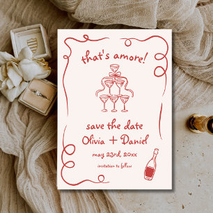 Det är Amore Whimsical Hand plockade Bröllop Spara Datumet