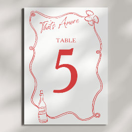Det är Amore Whimsical Hand plockade Chic Italiens Bordsnummer