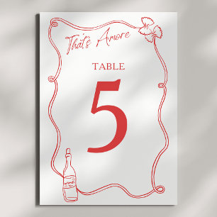 Det är Amore Whimsical Hand plockade Chic Italiens Bordsnummer