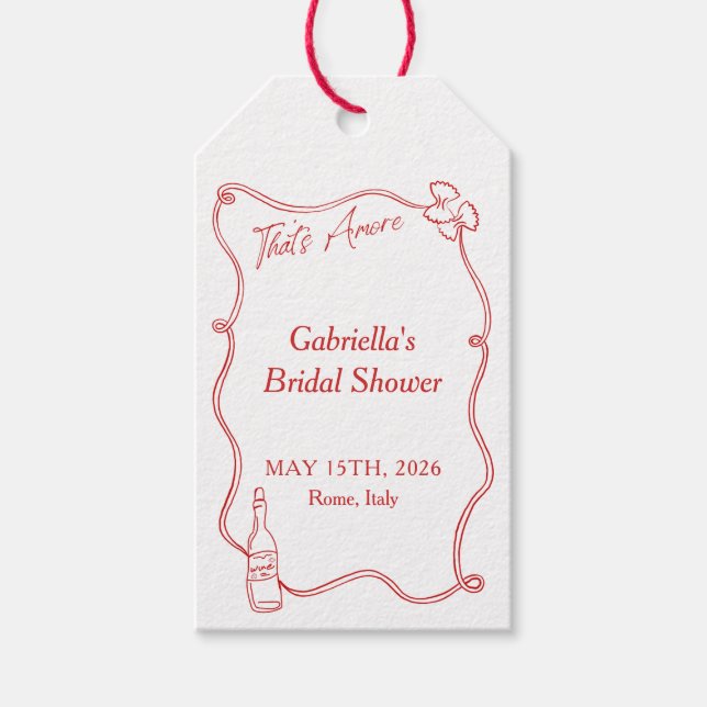 Det är Amore Whimsical Hand plockade Chic Italiens Presentetikett (Framsidan)