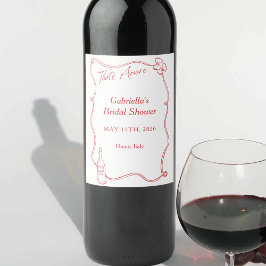 Det är Amore Whimsical Hand plockade Chic Italiens Vinflaska Etikett