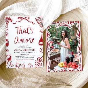 Det är Amore Whimsical Italiana Pizza Möhippa Inbjudningar