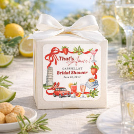 Det är Amore Whimsical italiensk bröllopsdusch Fyrkantigt Klistermärke