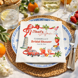 Det är Amore Whimsical italiensk bröllopsdusch Pappersservett