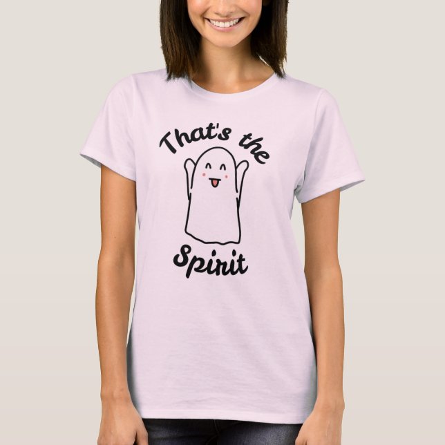 Det är andan - Cute Lycklig Ghost Design T Shirt (Framsida)