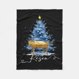 Det Är Anledningen Jesu Kristna Julgran Julkrubba Fleecefilt