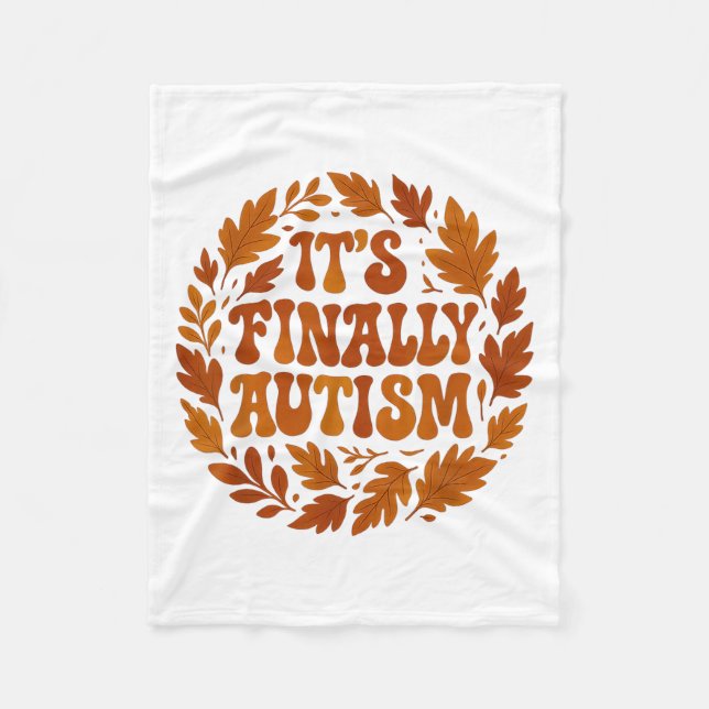 Det är äntligen Autism Höst Fleecefilt (Framsidan)
