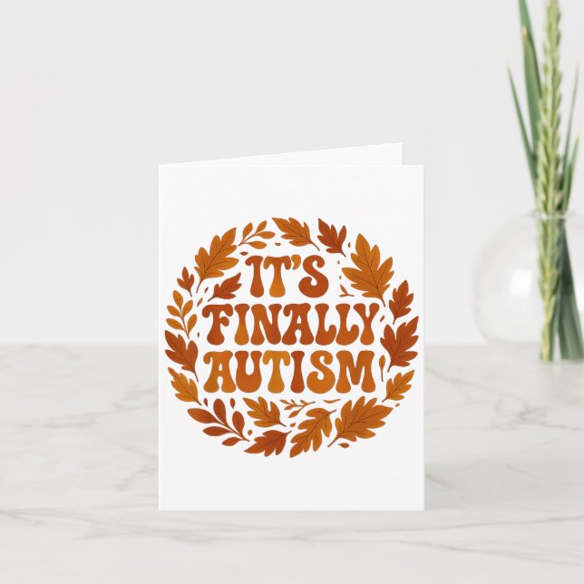 Det är äntligen Autism Höst  Kort (Framsida)