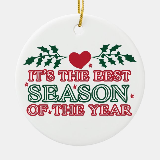Det är årets bästa säsong | LYCKLIG HELGDAG Julgransprydnad Keramik (Framsidan)