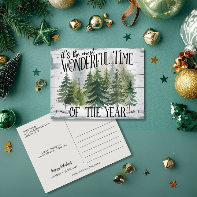 Det är årets mest underbara tid helg vykort (It's the Most Wonderful Time of the Year forest Holiday Postcard)