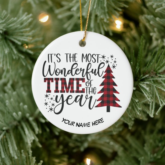 Det är årets mest underbara tid julgransprydnad keramik (Träd)