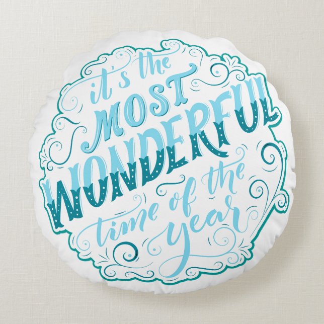 Det är årets mest underbara tid rund kudde (Framsidan)