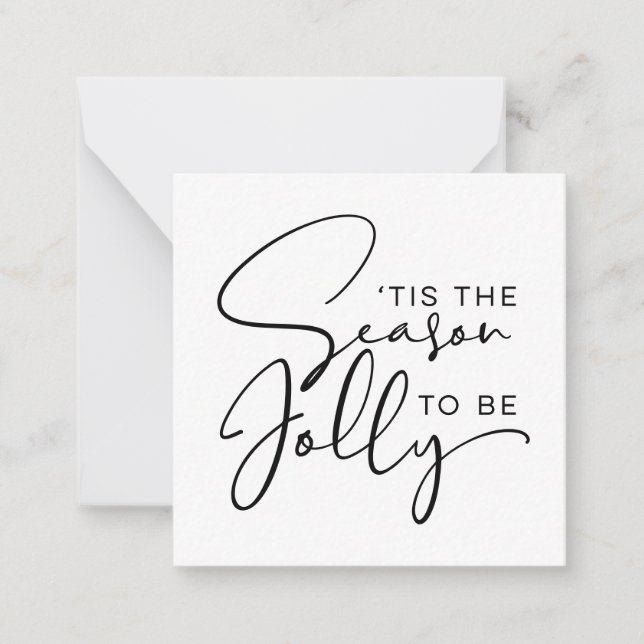 Det Är Årstiden Att Vara Glad Jul Anteckningskort (Framsida)