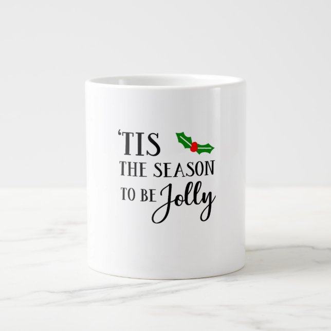 Det Är Årstiden Att Vara Jul Mistel Jumbo Mugg (Framsidan)