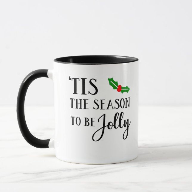 Det Är Årstiden Att Vara Jul Mistel Mugg (Vänster)