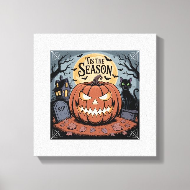 Det är årstiden Halloween Canvastryck (Framsida)