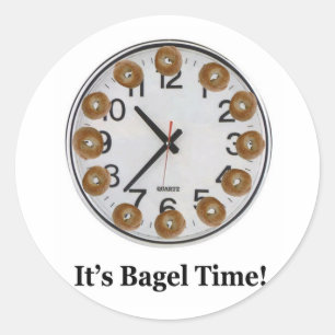 Det är Bagel Time! Runt Klistermärke