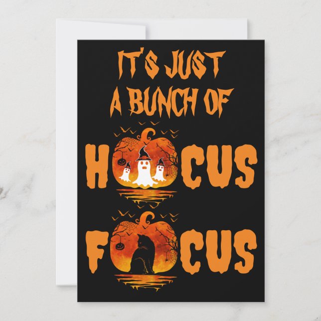 Det är bara en massa Hokus Pokus Pumpa Halloween Inbjudningar (Framsida)