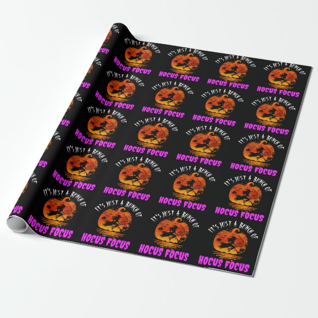 Det är bara en massa Hokus Pokus Pumpa Halloween Presentpapper (Utrullad)