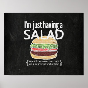 Det är bara en sallad.Lustigt poster